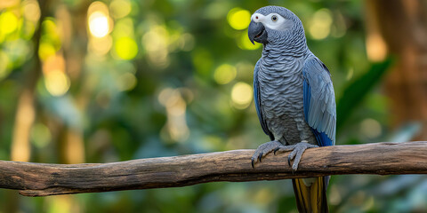 Obraz premium Grey Parrot in Rainforest