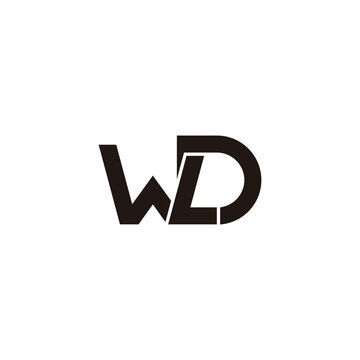 letters wld simple geometric linked lines logo vector