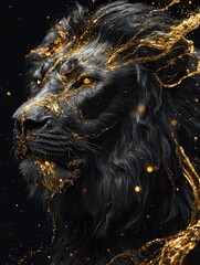 Majestic Lion in Golden Splendor