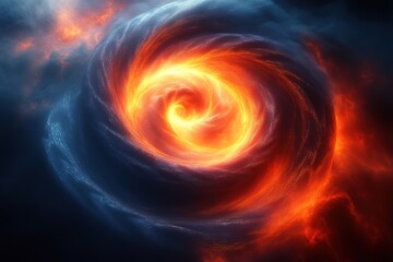 Obraz premium A swirling vortex of fire and smoke in the sky.