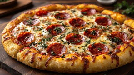 Delicious stuffed crust pizza.