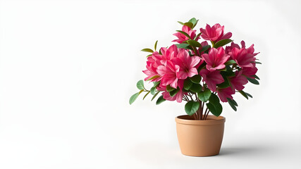 A small pink flower pot with a pink flower in it