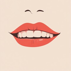 Fototapeta premium minimalistic vector illustration of a womans smile