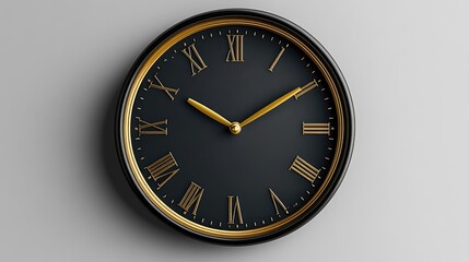 Elegant Black and Gold Wall Clock Design