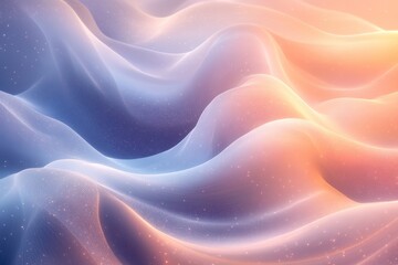 Obraz premium Abstract background with soft blue, pink and orange waves.