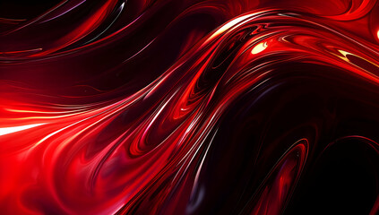 Red glow and swirls in digital abstract style for 3D render.