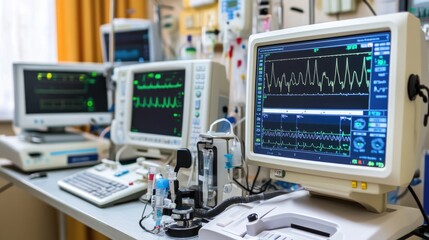 Fototapeta premium Medical Monitors in Critical Care Unit