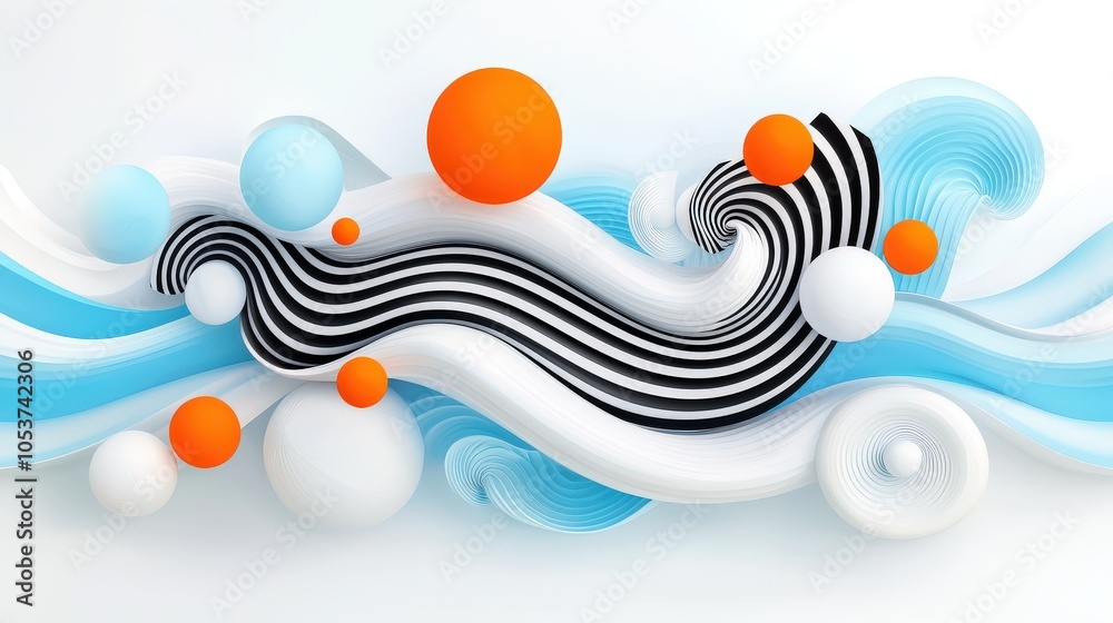Poster artistic interpretation of zebra stripes blending into abstract shapes, using high contrast to highl