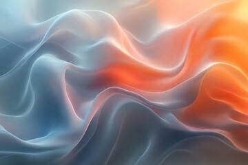 Fototapeta premium Abstract blue and orange wavy background.