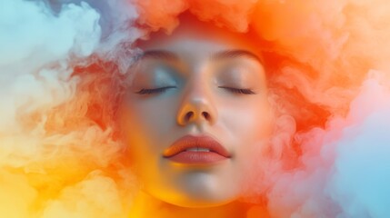 Naklejka premium A woman with closed eyes