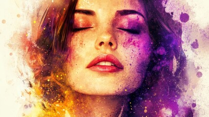  A woman with closed eyes