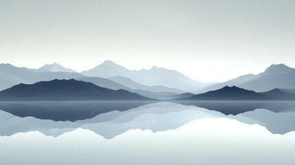  A vast water expanse with mountains in the distance and scattered clouds above