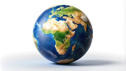 Fototapeta premium Realistic earth globe illustration on white background