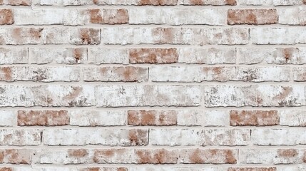 Fototapeta premium A tight shot of a textured brick wall, colored with light brown and white paint, devoid of mortar joints