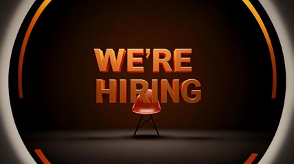 WE'RE HIRING 3D text for 16 x 9 ratio