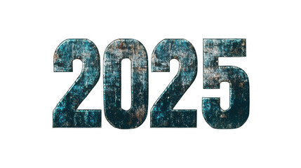 Cyberpunk "2025" Numerals, Futuristic Neon Style for the New Year, PNG File, Transparent Background