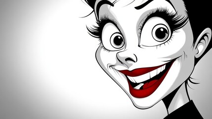 Obraz premium A tight shot of a face, artfully painted with a grin