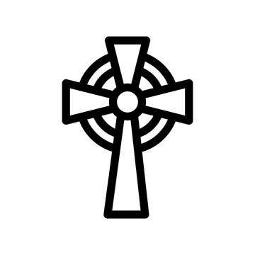black celtic cross icon on white clip art preview