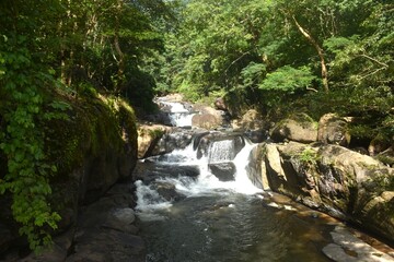 landscape of  Nangrong waterfall relaxing place travel location on Thailand