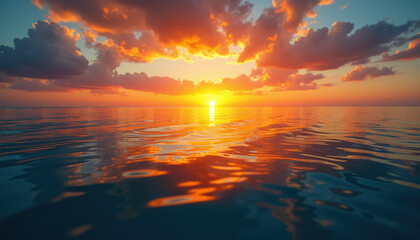 Fototapeta premium Scenic sunset over water