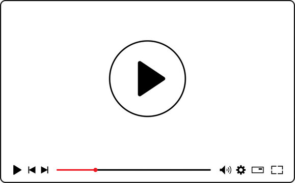 Video play bar template with button play or pause