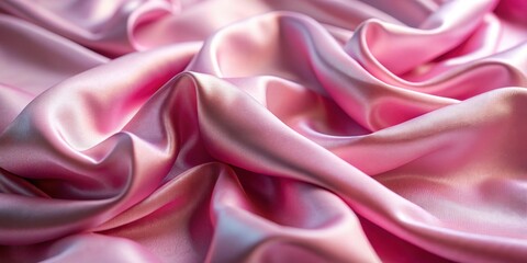 Fototapeta premium Luxurious pink satin fabric shimmering in the light, fabric, pink, satin, luxurious, texture, shiny, material, fashion, background