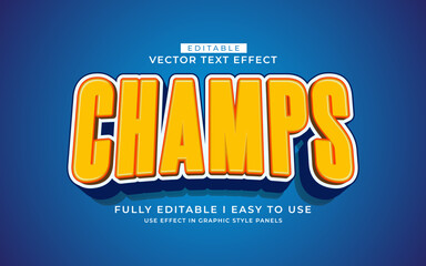3d editable champ text effect graphic style template