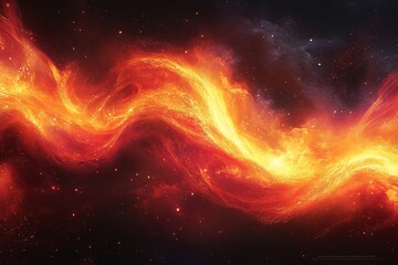 Fototapeta premium Abstract fiery nebula in outer space.