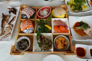 fresh and delicious raw fish