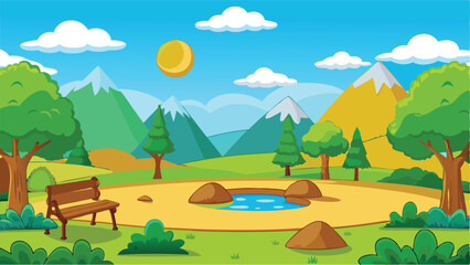 Obraz premium Tranquil Nature Park Landscape - Perfect for Travel and Tourism Websites