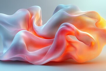 Fototapeta premium Abstract flowing, colorful, and translucent fabric with soft light.