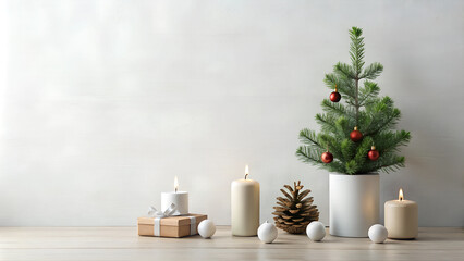 christmas still life with candle
