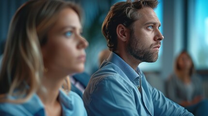 Female Doctor psychologist Consulting with Couple Patients in Modern Consultation Office. Psychological Therapy Session. Generative ai.