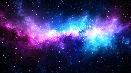 Fototapeta premium Cosmic Nebula with Swirling Colors and Scattered Stars