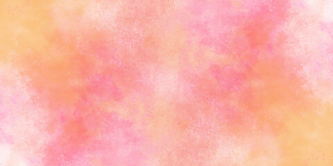 Vector fantasy light red, pink and yellow shades watercolor background. Hand drawn vector texture. Pastel color watercolor banner. Aquarelle paint paper textured stain canvas element for text design.	