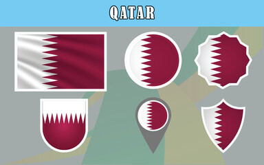Elegant vector of the Qatari flag, showcasing maroon and white colors with a serrated edge. A great addition to educational, historical, or cultural projects.