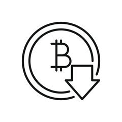 Bitcoin Downward Trend line Icon