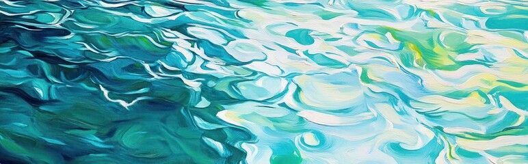 Obraz premium Abstract painting of swirling water in shades of blue and white.