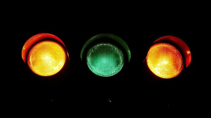 Red, yellow, and green traffic lights, symbolizing stop, caution, and go.