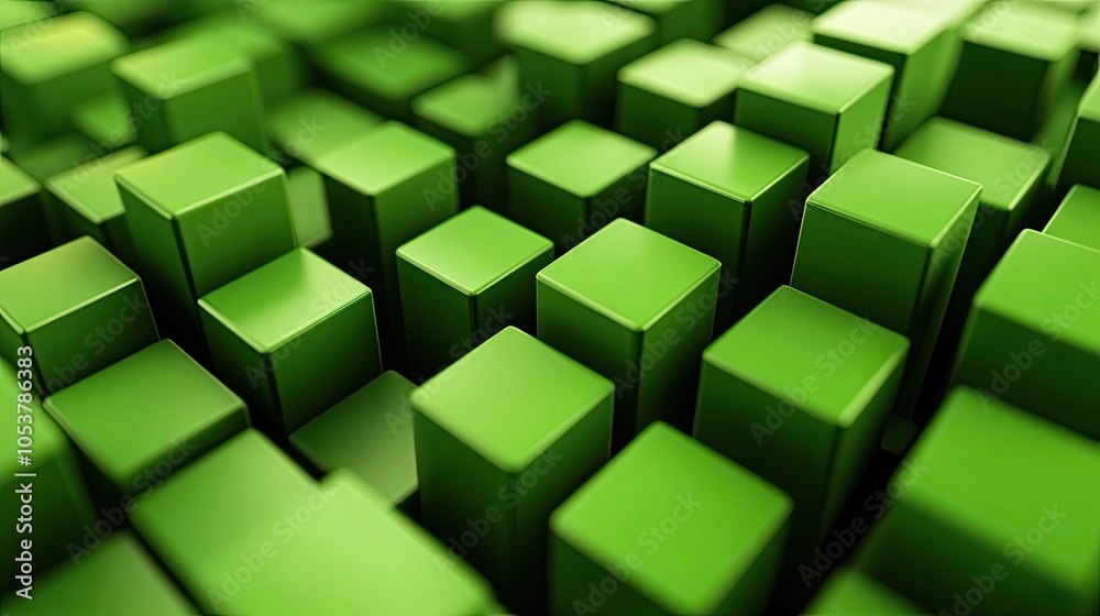Fototapete a lively green 3d cubes background with a clean, central space ideal for showcasing products or plac