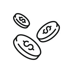 Graphic Illustration of Floating Money Coins