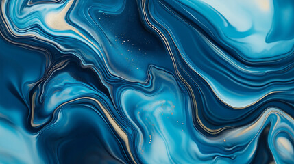 Obraz premium Abstract Blue and White Swirling Paint Texture Background