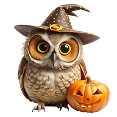 Owl Halloween in Isolated Background