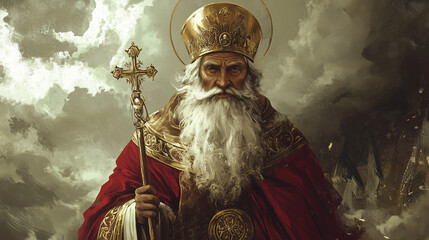 Saint Nicholas Day. Holiday illustration.