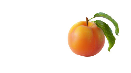 Apricot isolated on transparent background, PNG  