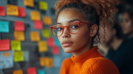 A diverse group of professionals collaborating on creative projects at a modern office workspace