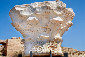 Roman's Theater ruins in Caesarea, a millenary and biblical city built by King Herodes, the Great, around 20 B.C.. Israel, 2016