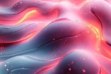 Obraz premium Abstract pink and blue background with glowing lines and particles.