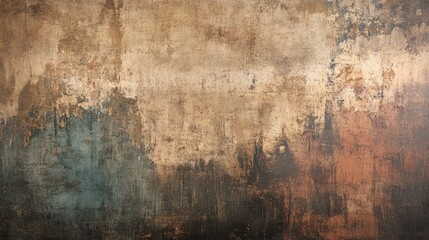 Obraz premium The wall showcases a captivating mix of textures and hues reflecting its history and charm through a timeworn surface