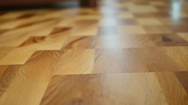 close-up texture of wooden parquet with natural pattern. Video 4k